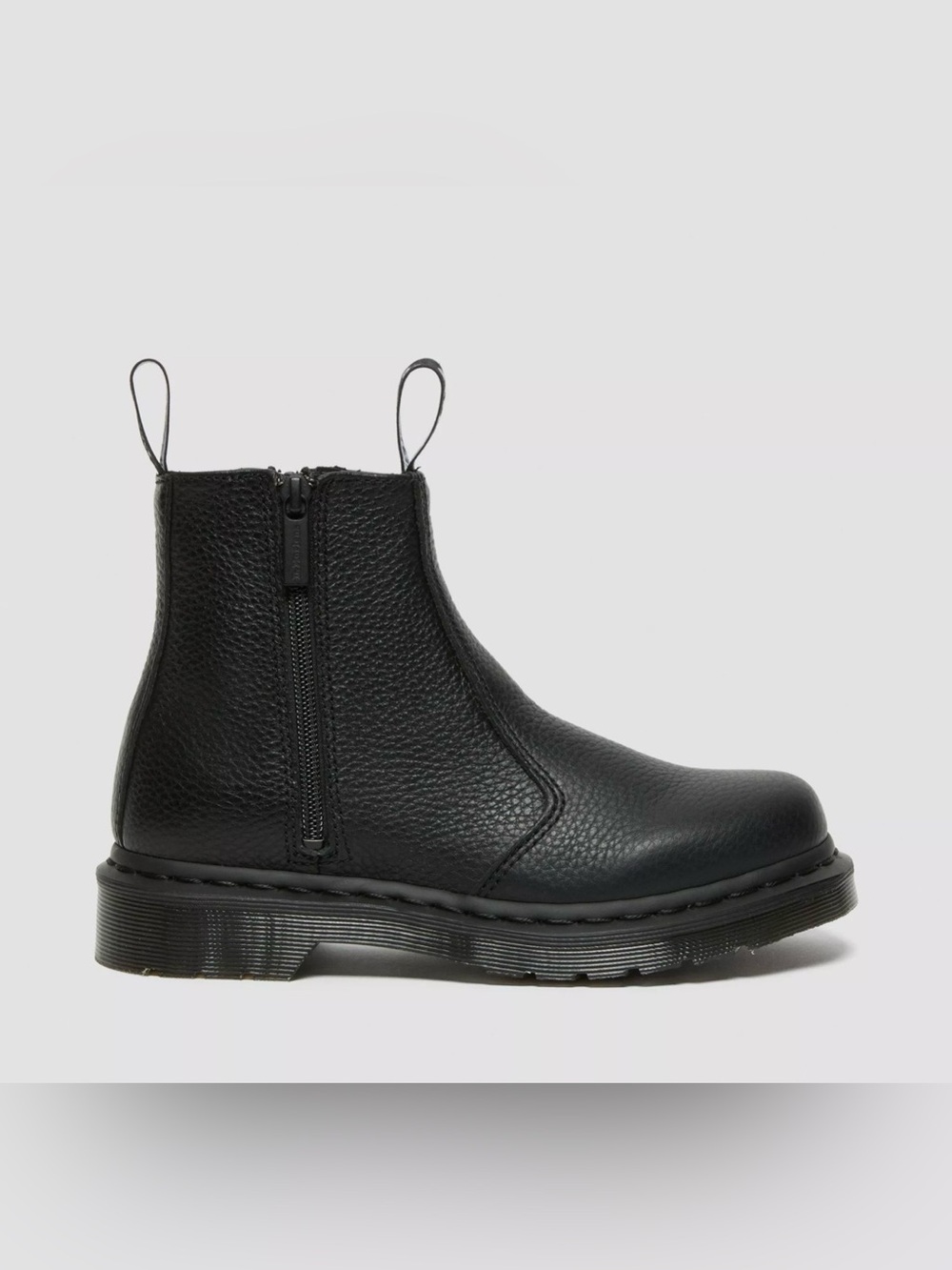 Dr. Martens Black Pebble Leather Dual Zip Ankle Boots